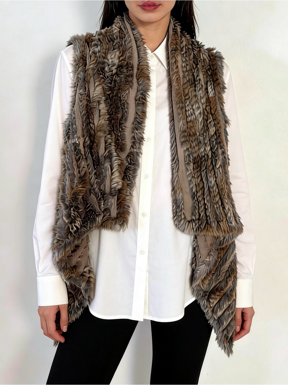 Mitchie’s Fur Open Front Vest One Size
